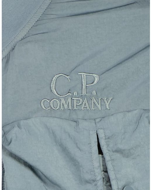 C P Company Blue Chrome-R Multi-Pocket Bomber Jacket for men