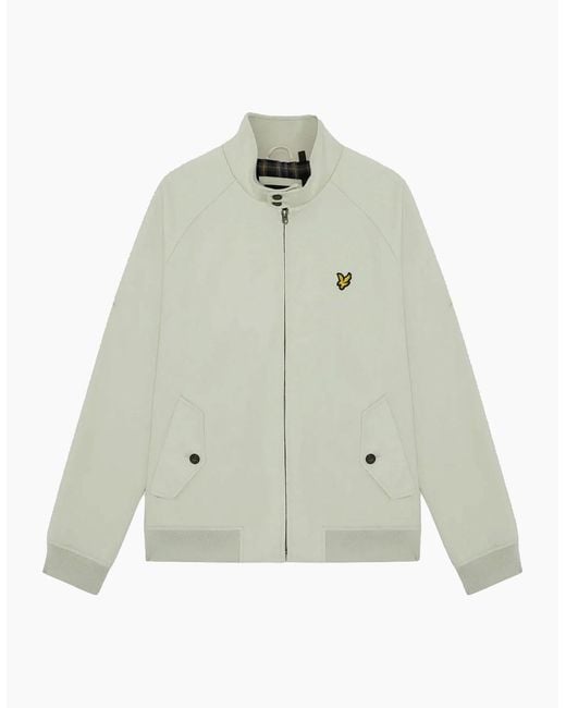 Lyle & Scott White Lyle & Scott Cotton Harrington Jacket Wheat for men