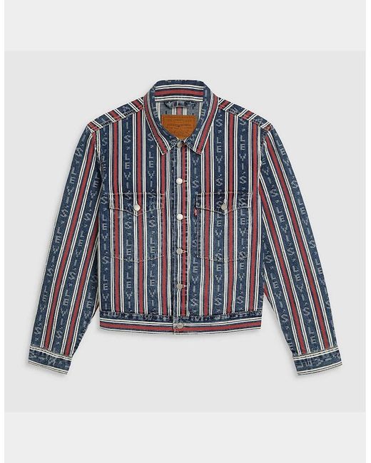 Levi's Blue Levi's Vertical Stripe Patterned Denim Jacket for men
