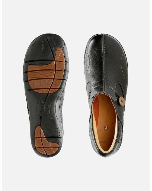 Clarks Black Un Loop Leather
