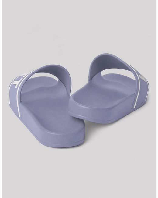 Lyle & Scott Blue Logo Strap Slides for men