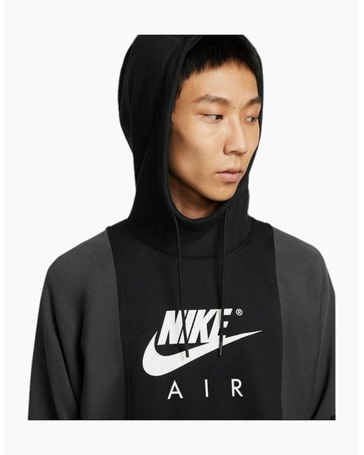 Nike Gray Air Contrast Pullover Hoodie Casual Hooded Sportswear Top for men