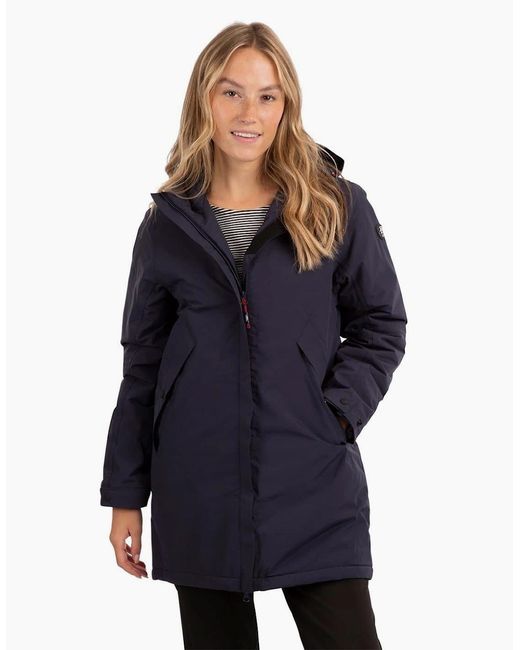Trespass Blue Hooded Snap Button Flap Pocket Solid Patterned Rain Jacket