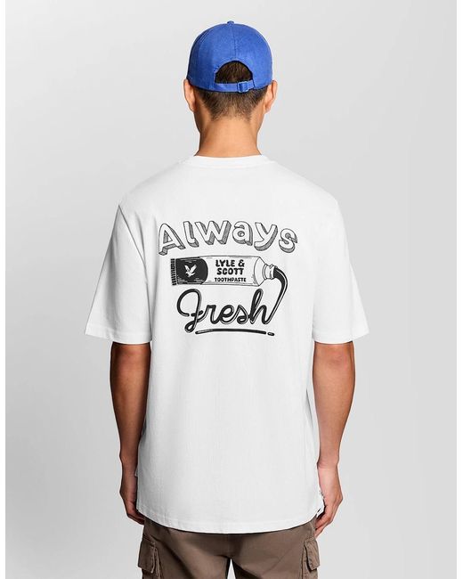 Lyle & Scott White Back Print Graphic T-Shirt for men