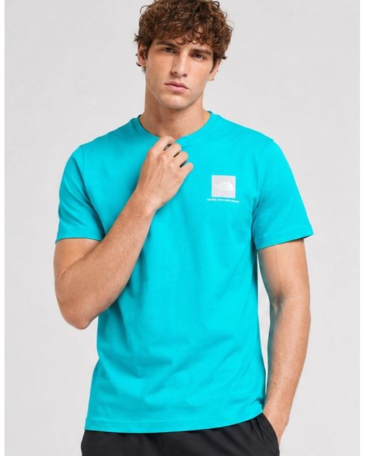 The North Face Blue M Small Box Ss T-Shirt for men