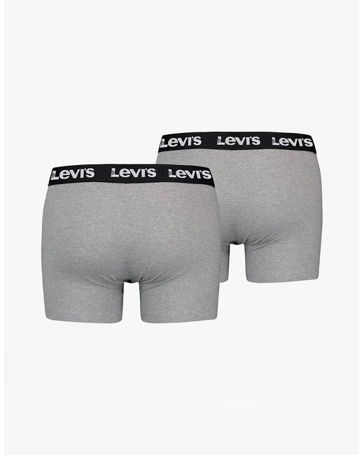 Levi's Gray Levi's Repeat Logo 2 Pack Trunks Middle Melange for men