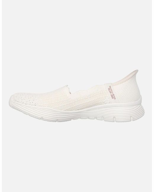Skechers White Seager Believe It Textile Off Trainers