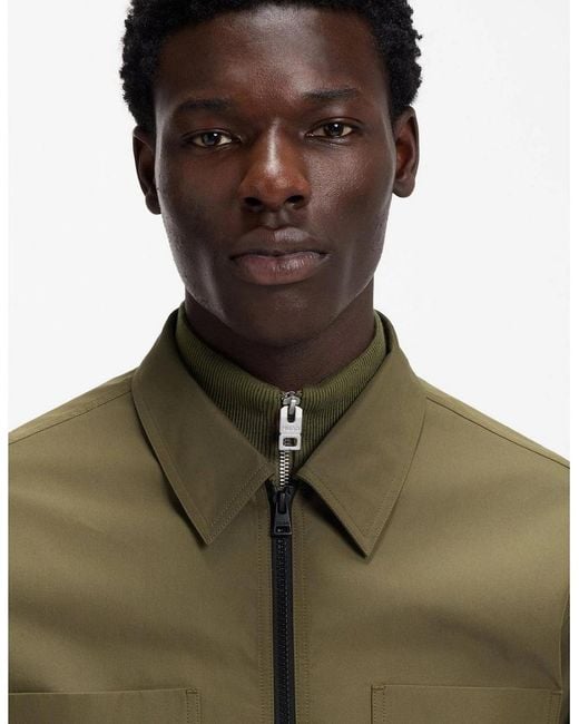 Boss Green Collared Neck Shirt Collar Long Sleeve Regular Fit Shirt for men