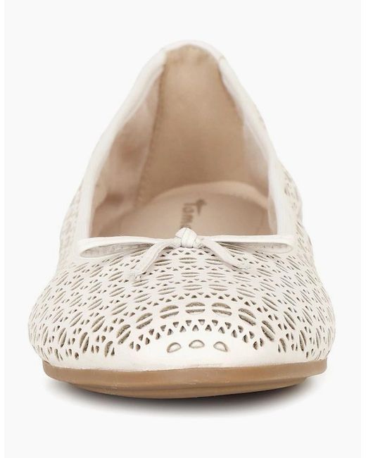 Tamaris White Alena Ballet Pumps