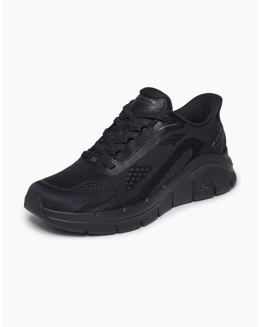 Skechers Black Relaxed Fit Flex Zayder Textile Mesh/Synthetic Trainers for men