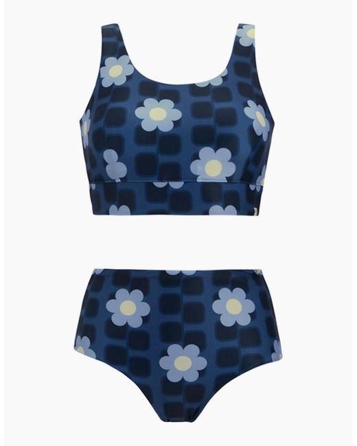 Regatta Blue Ladies Orla Kiely Mini Square Flower Reversible Bikini Set