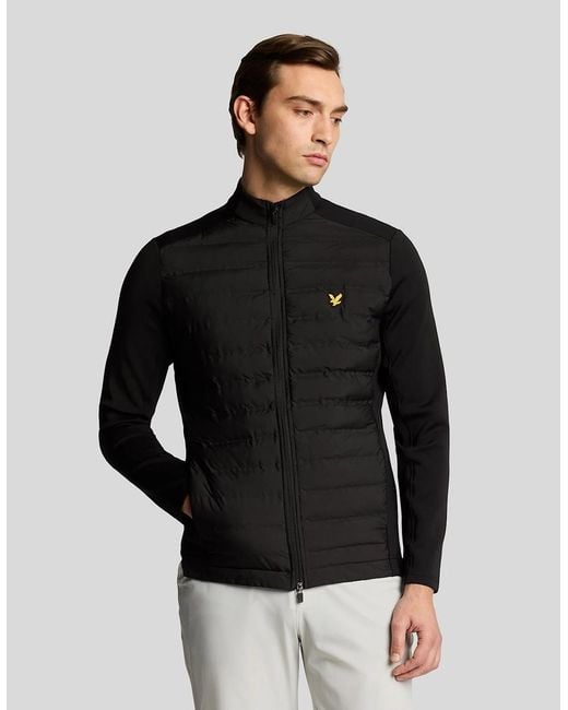 Lyle & Scott Black Hybrid Water Resistant Quilted Jacket for men