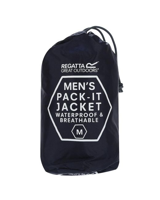 Regatta Blue Pack It Iii Waterproof Jacket for men