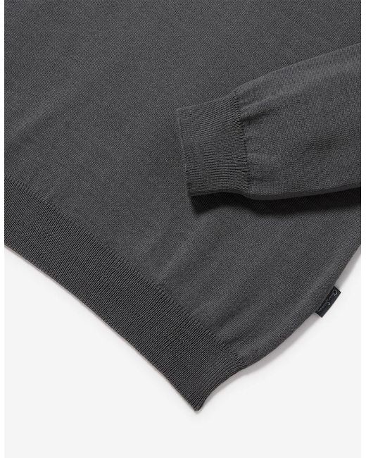 Oliver Sweeney Gray Merino Wool Crew Neck Jumper for men