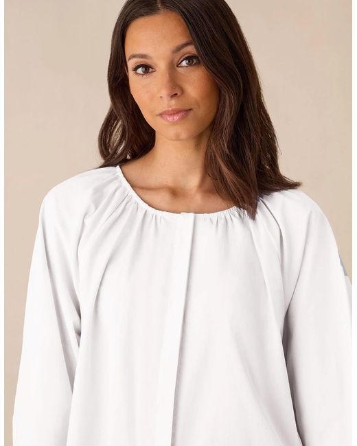 Ro&zo White Cotton Gathered Shirt