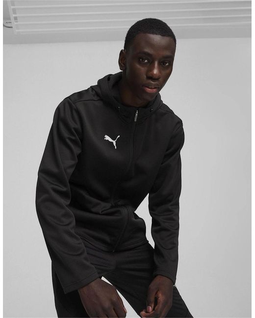 PUMA Black Teamfinal Training Fleece Jacket Tracksuit Top for men