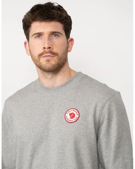 Fjallraven Gray 1960 Logo Badge Sweatshirt for men