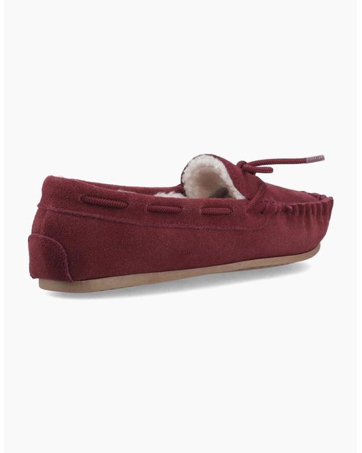 Hush Puppies Red Allie Suede Bordeaux Slippers