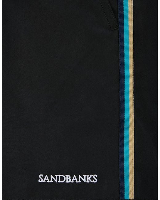 Sandbanks Black Side Stripe Swim Short for men