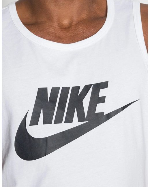 Nike White Swoosh Big Logo Vest/Tank Top for men