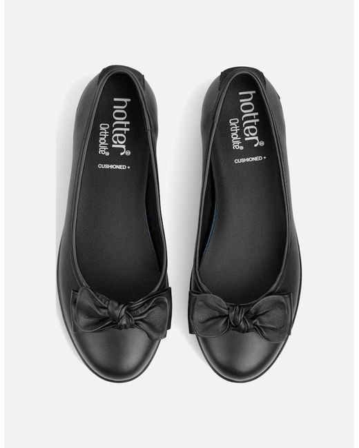 Hotter Black Jade Low Wedge Pumps
