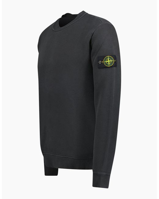 Stone Island Gray Old Effect Crewneck Sweatshirt for men