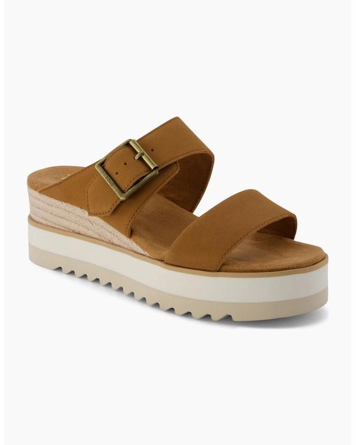 TOMS Brown Diana Open Toe Platform Sandals