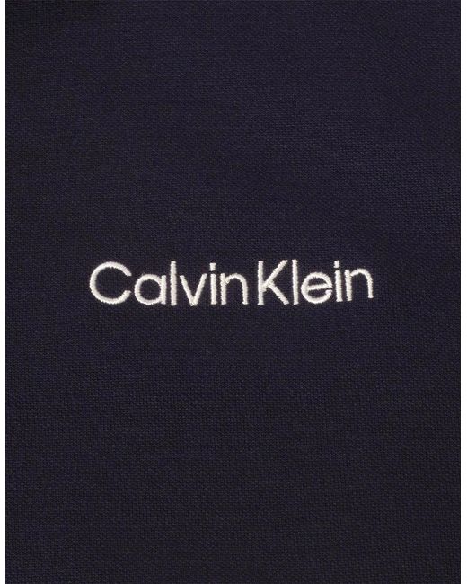 Calvin Klein Blue Embroidered Lacoste Lettering Collared Polo Shirt for men