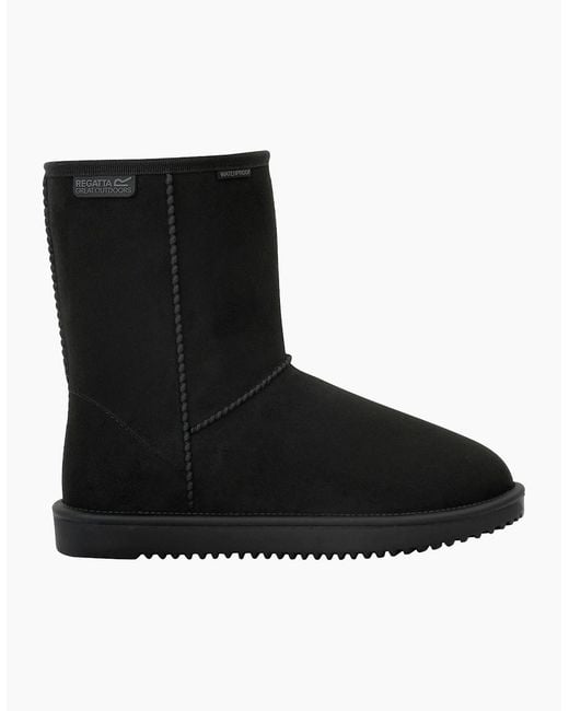 Regatta Black Ladies Risely Waterproof Faux Fur Lined Winter Boots