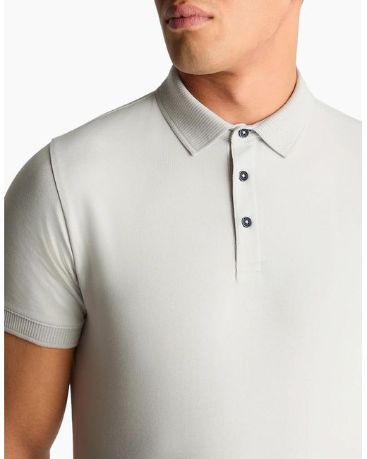 Remus Uomo White Polo Shirt Tapered Fit Cotton-Stretch Quiet for men
