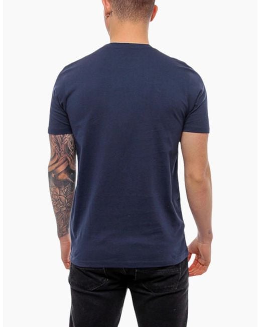 Ellesse Blue Marotta T Shirt Crew Neck Casual Short Sleeve Top Summer Cotton Tee for men