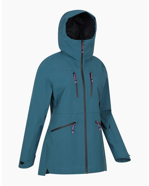 Mountain Warehouse Blue Ladies Tempest Waterproof 3 Layer Ski Jacket