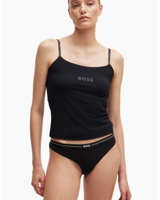 Boss Natural 3-Pack Power Logo Waistband Thongs, /Ecru