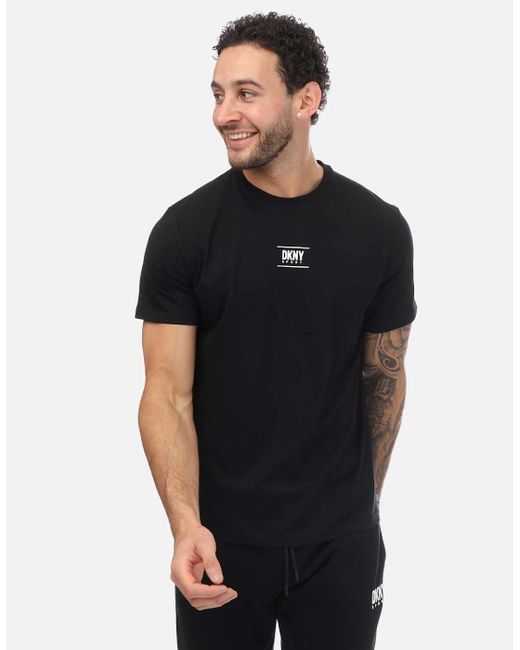 DKNY Black Printed Logo T-Shirt for men