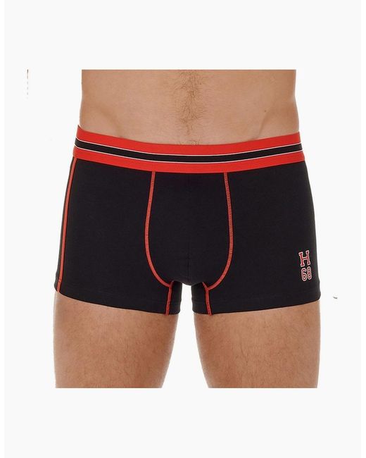 Hom Black Run Sports Contrast Boxer Trunk for men