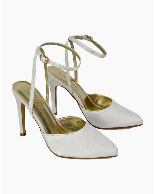 XY London White Ladies Liliane Pointed Stiletto Heel High Heels