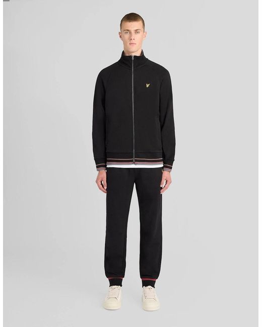 Lyle & Scott Black Cotton Tipped Track Jacket for men