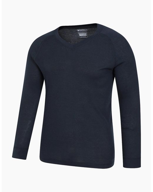 Mountain Warehouse Blue Talus V Neck Thermal Top for men