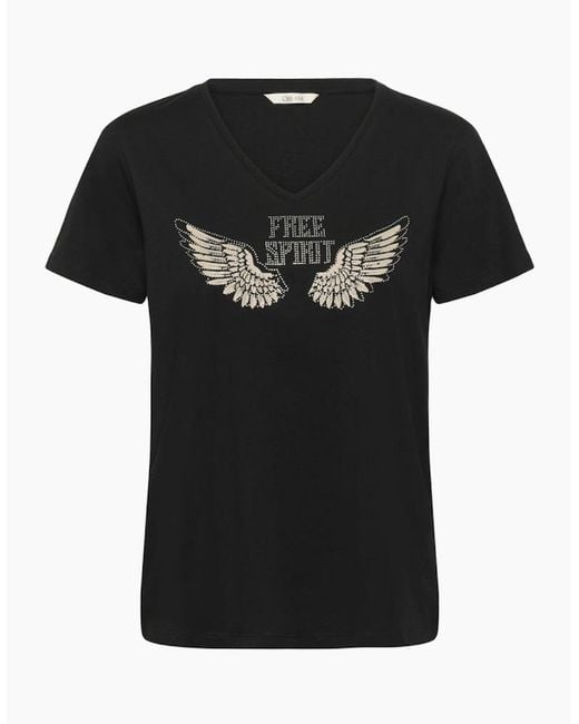 Cream Black Mikki T Shirt