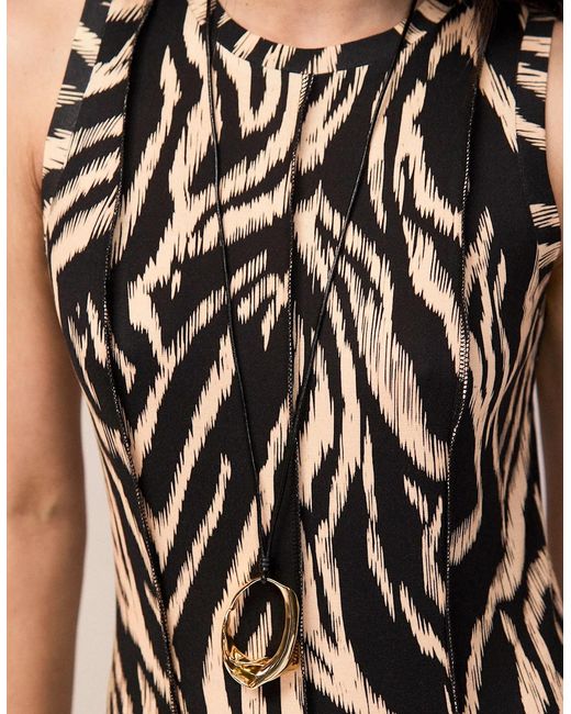 Ro&zo White Zebra Print Seam Detail Jersey Dress