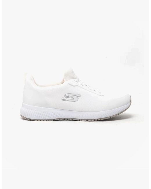 Skechers White Work 77222Ec Squad Sr Occupational Trainers