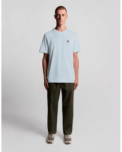 Lyle & Scott Blue Cotton Crew Neck T-Shirt for men