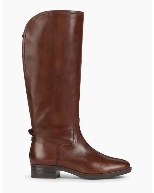 Geox Brown D Felicity Leather Boots