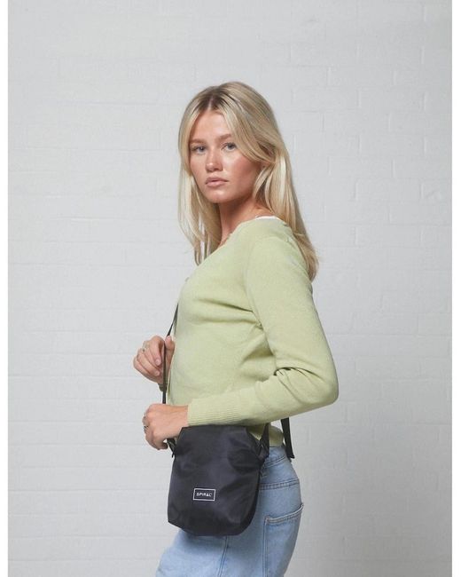 Spiral Black Rectangle Cross Body Bag With Hardware