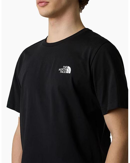 The North Face Black Vertical Logo T-Shirts Crew Neck Short Sleeve Soft Cotton Tee for men