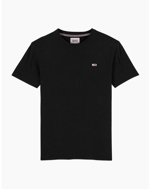 Tommy Hilfiger Black Tommy Jeans New Flag T-Shirt for men