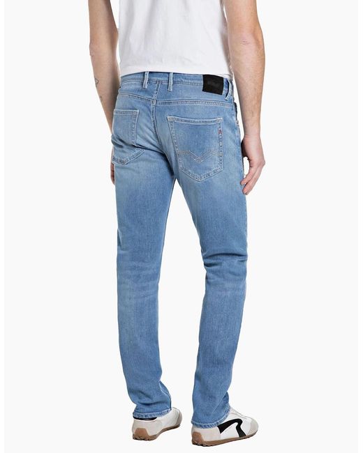 Replay Blue Grover Soft Touch Soft Straight Fit Jeans 009 for men