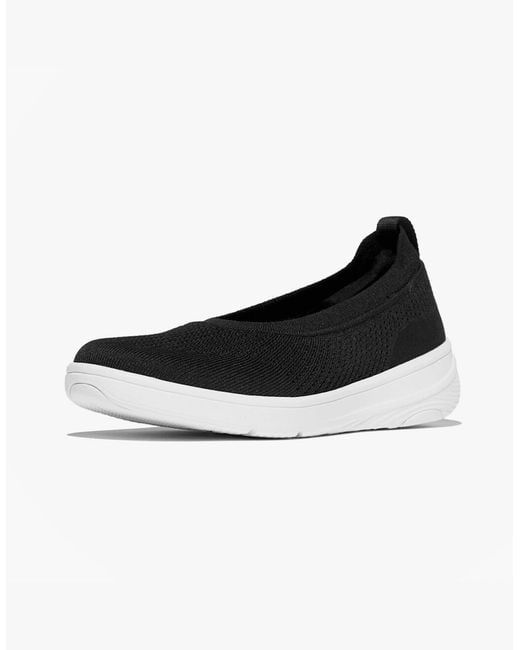 Fitflop Black Super-Q Knit Ballerina Shoes