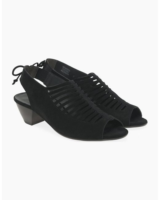Paul Green Black Hazel Peep Toe Sandals