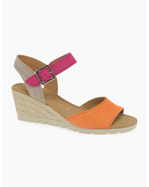 Gabor Pink Nieve Wedge Heel Sandals